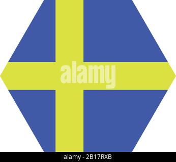 sweden flag illustrated in vector on white background Stock Vector