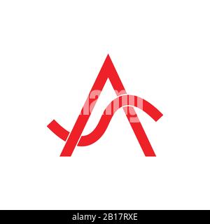 letter as arrow linked overlap logo vector Stock Vector