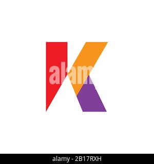 abstract letter vk simple geometric logo vector Stock Vector