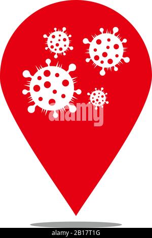 virus epidemic zone location symbol vector Stock Vector