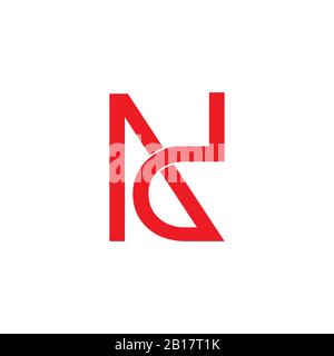 letter nd simple geometric line logo vector Stock Vector