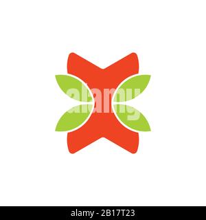 abstract wood and leaf simple natural symbol logo vector Stock Vector