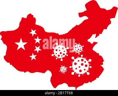abstract china map corona virus epidemic symbol vector Stock Vector