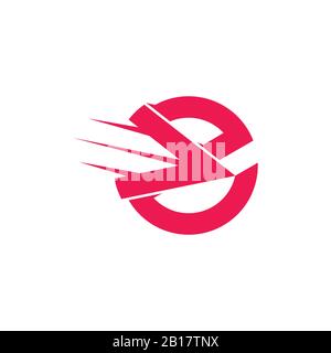letter e fast movement arrow geometric logo vector Stock Vector
