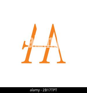 abstract letter ha arrow design logo vector Stock Vector