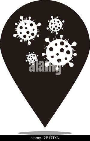 influenza virus epidemic zone location symbol vector Stock Vector