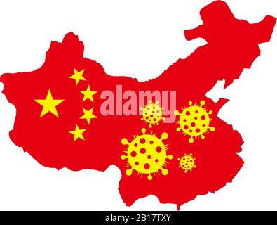 abstract china map virus epidemic symbol vector Stock Vector