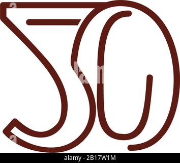 abstract number 50 thin lines art linked design vector Stock Vector
