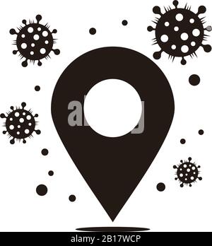 pin location epidemic of the corona virus symbol vector Stock Vector