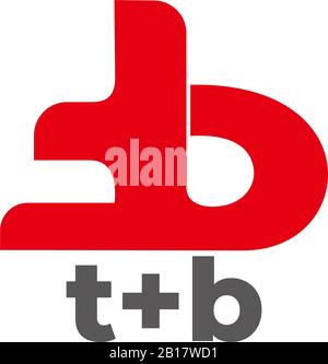 letter tb symbol motion curves simple design logo vector Stock Vector