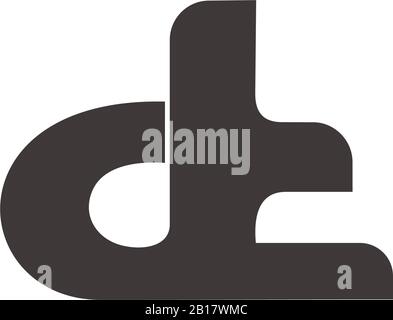 letter d t symbol motion curves simple design logo vector Stock Vector