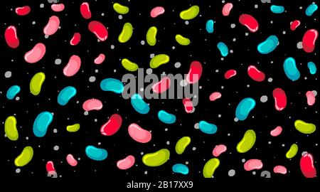 Seamless background pattern with colorful jelly beans illustration Stock Vector