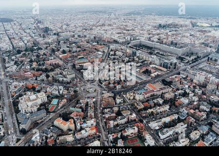 Madrid, Spain Aerial view of city Stock Photo