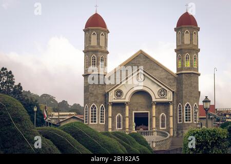 Costa Rica, Alajuela Province, Zarcero, Facade of Iglesia de San Rafael Stock Photo