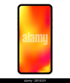 Smartphone isolated on white background. Mobile phone is designed to place ads or images on the screen. Template for application design. Stock vector Stock Vector