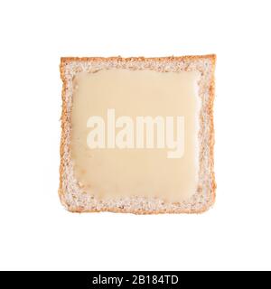 bread with condensed milk on a background new Stock Photo