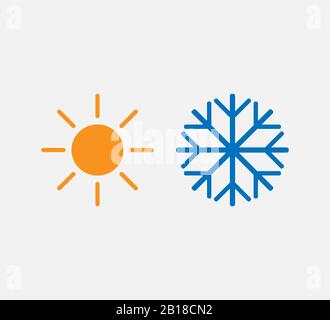 Hot, cold icon. Vector illustration, flat design. Stock Vector
