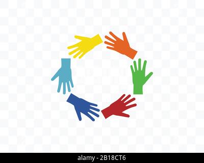 Volunteer hand group icon. Vector illustration, flat design. Stock Vector