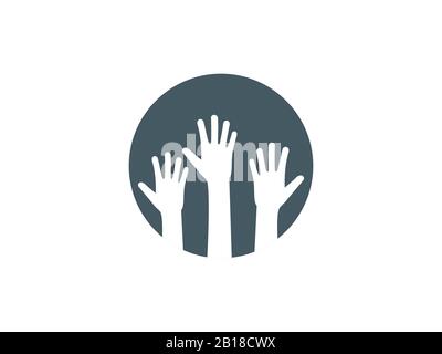 Charity, hand, volunteer icon. Vector illustration, flat design. Stock Vector