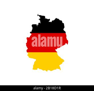 Germany map, flag. Vector illustration, flat design. Stock Vector