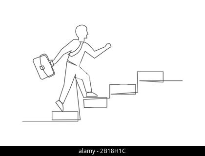 Career One line drawing on white background Stock Vector