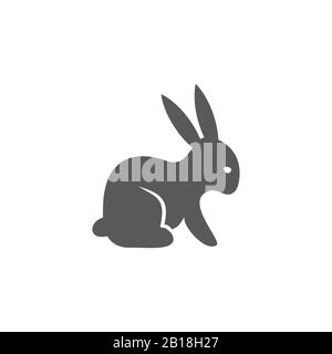 Rabbit icon on white background Stock Vector