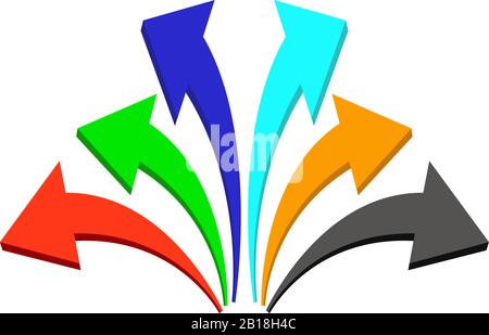 a set colored arrows on black background Stock Vector Image & Art - Alamy