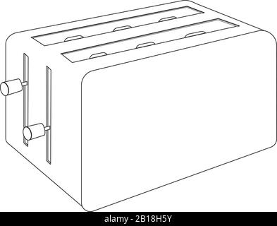 Toaster. Outline drawing Stock Vector