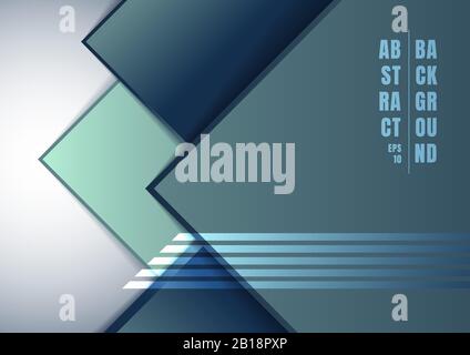 Abstract blue geometric square overlapping on white background. Vector illustration Stock Vector