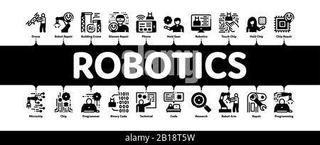 Robotics Master Minimal Infographic Banner Vector Stock Vector