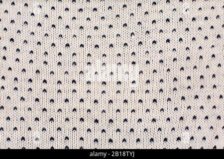 Black and white knitting pattern or Knitted Pattern Background. Stock Photo