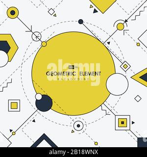 Abstract yellow trendy design of geometric elements artwork decorate on white background. Use for ad, poster, template design, ad, artwork, print, Stock Vector