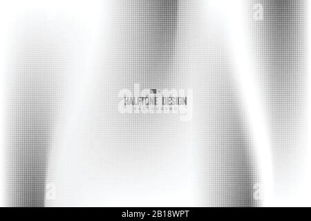 Abstract geometric circle halftone pattern design on gradient white and gray mesh background. Use for ad, poster, artwork, template design, print. ill Stock Vector