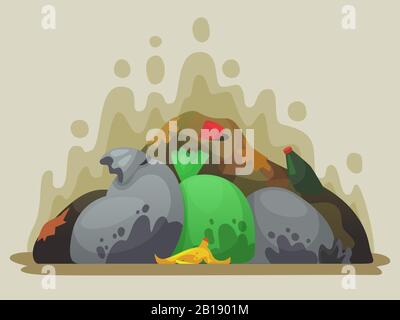 Rubbish Trash Garbage Waste Dump Site Stick Figure Pictogram Icons ...