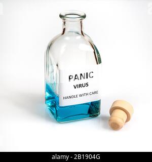 A glass bottle containing the panic virus