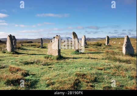 Callanish III stone circle, Neolithic Bronze Age megalithic structures, Isle of Lewis, Outer Hebrides, Scotland Stock Photo