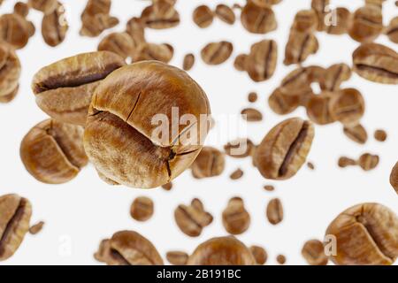 Abstract white background from coffee beans Stock Photo
