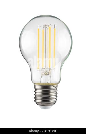 filament LED bulb light bulb with e27 base. isolated on white background Stock Photo