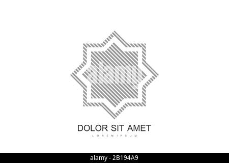 Arabic vector logo design template style. Arab Emirates Dubai flat icon logo. Emblem for luxury products, boutiques, jewelry, oriental cosmetics Stock Vector