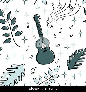 Musical hobby - music, playing a musical instrument, Hawaiian guitar, ukulele Stock Vector