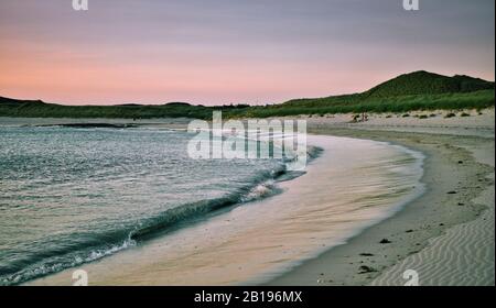 Remote Sanna Bay at dusk, Ardnamurchan Peninsula, Lochaber, Scotland Stock Photo