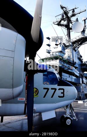 Intrepid aircraft carrier Sea,Air & Space Museum is an American military and maritime history museum in New York City Stock Photo