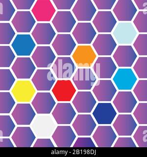 System of hexagons, and some random colors, vector image Stock Vector