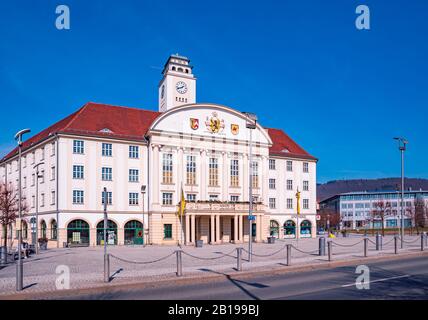 SONNEBERG, GERMANY - CIRCA MARCH, 2019: The city hall alias Rathaus of Sonneberg town, Thuringia, Germany Stock Photo