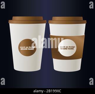 Collection of branded coffee glasses Stock Vector