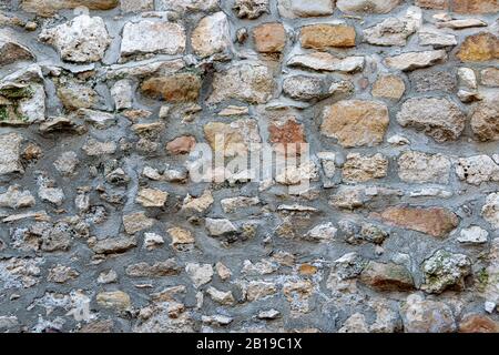 Old Shell rock brick wall sa a background Stock Photo