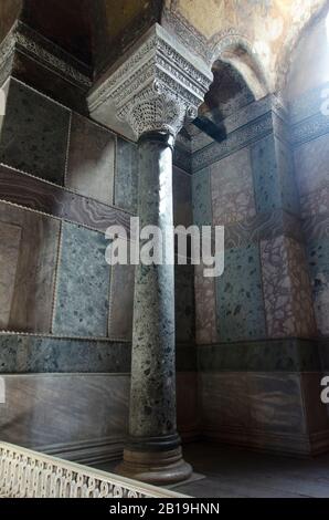 Antique Column in Hagia Sophia Stock Photo