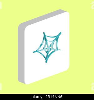 Spiderweb Simple vector icon. Illustration symbol design template for web mobile UI element. Perfect color isometric pictogram on 3d white square. Spi Stock Vector