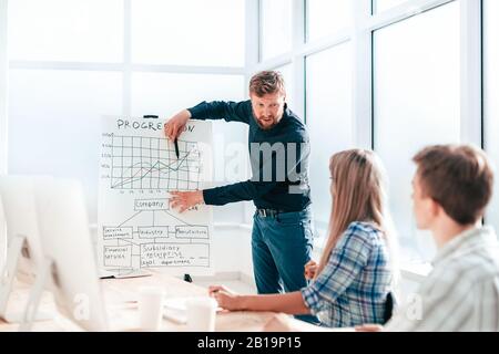 businessman analyzing financial data during work meeting Stock Photo