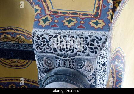 Antique Column in Hagia Sophia Stock Photo